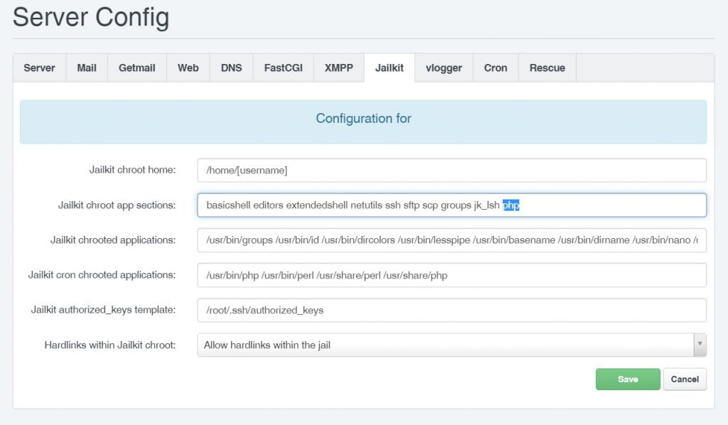 How to add php support for jailed ssh users in ispconfig 3