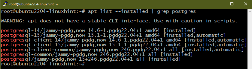 Uninstall the postgresql on ubuntu 22. 04