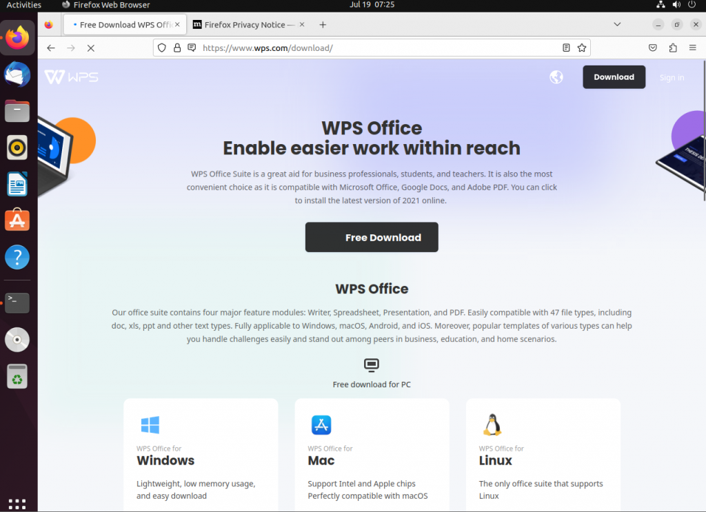 Install wps office on ubuntu 22. 04