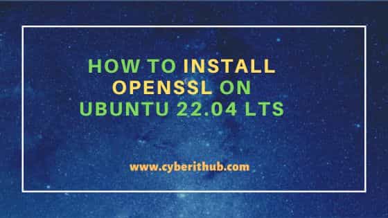 How to install openssl on ubuntu 22. 04 lts