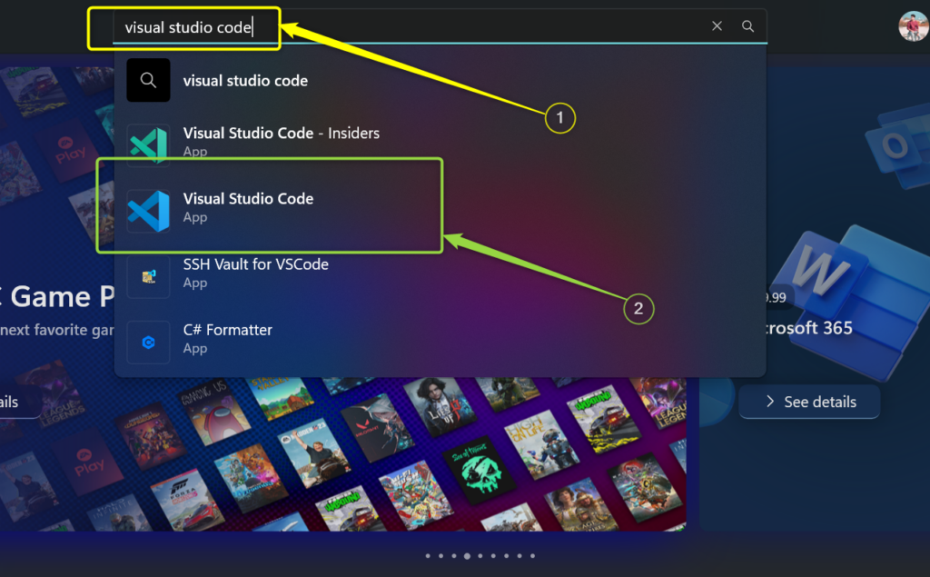 Working with visual studio code on ubuntu on wsl2