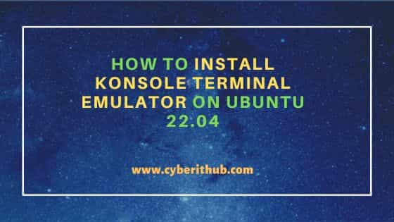 How to install konsole terminal emulator on ubuntu 22. 04