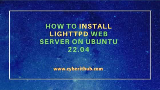 How to install lighttpd web server on ubuntu 22. 04