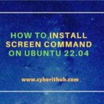 How to install screen command on ubuntu 22. 04