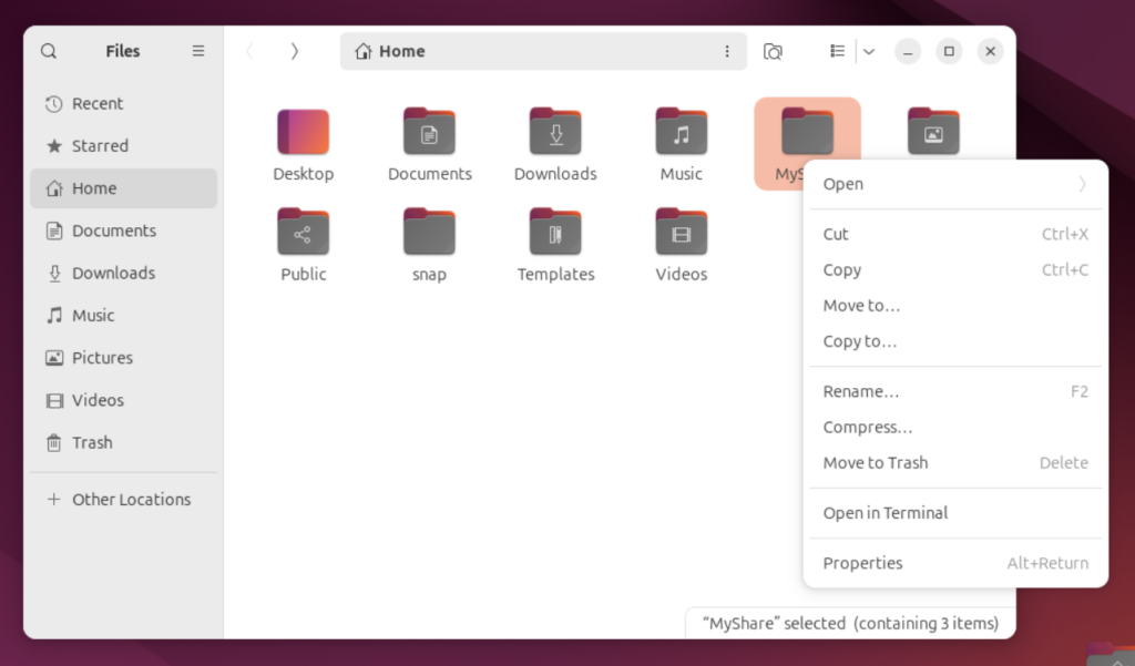 How to enable and use nautilus samba/cifs/windows file sharing feature on ubuntu 24. 04 lts